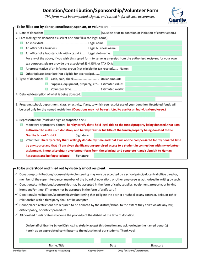 Donation Form screenshot