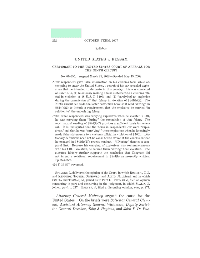 United States V. Ressam screenshot