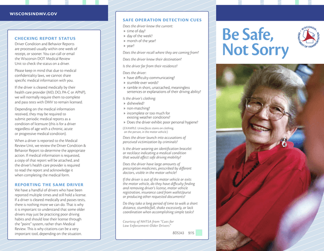 Law Enforcement Guide For Reporting Drivers To WI DMV screenshot