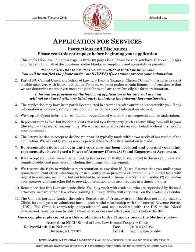 Application For Services screenshot
