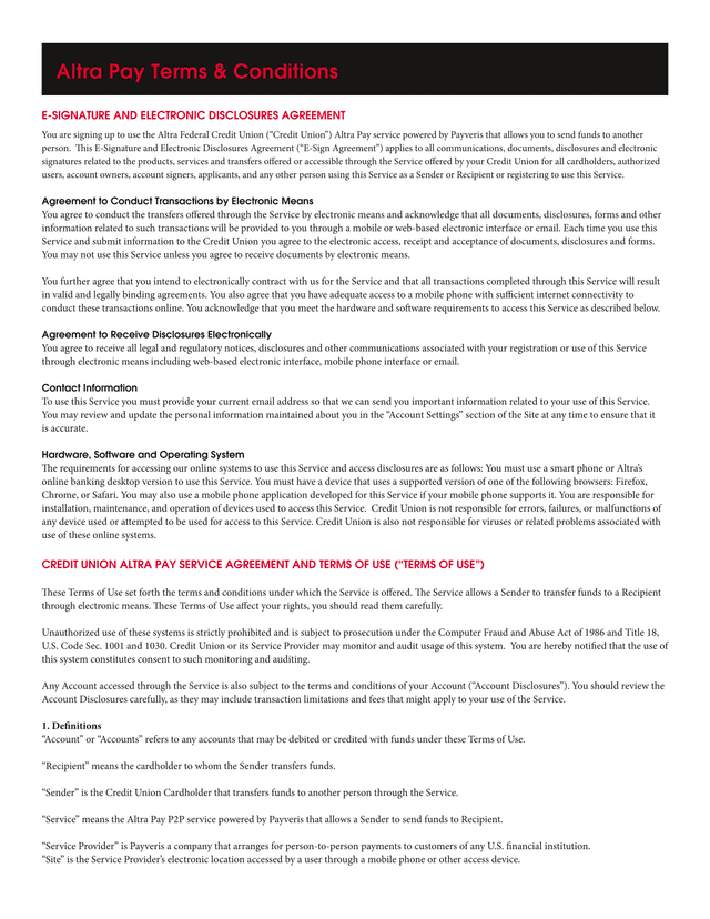 E Signature And Electronic Disclosures Agreement screenshot
