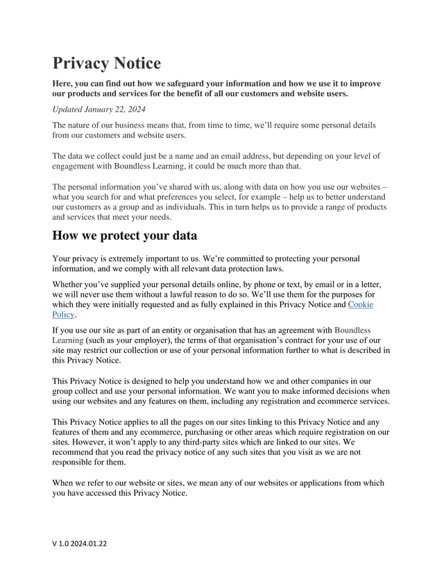 Privacy Notice screenshot