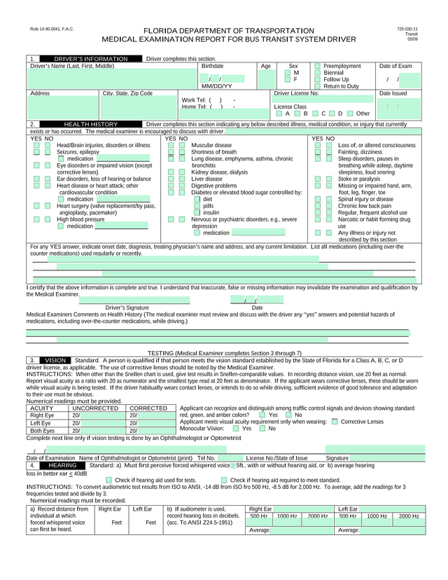Medical Examination Report For Bus Transit System Driver screenshot