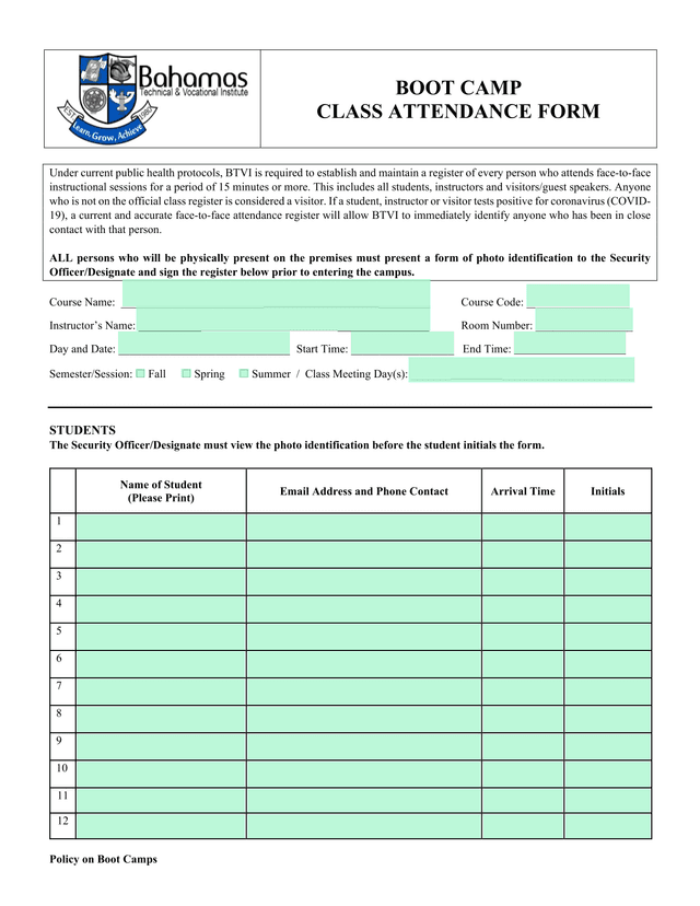 Policy On Boot Camps screenshot