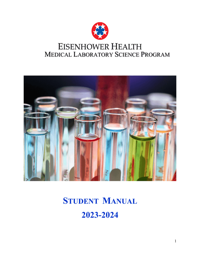 Medical Laboratory Science Program Student Manual screenshot
