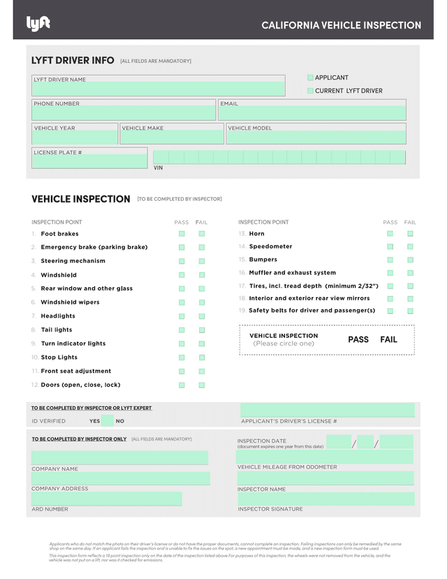 California Vehicle Inspection screenshot