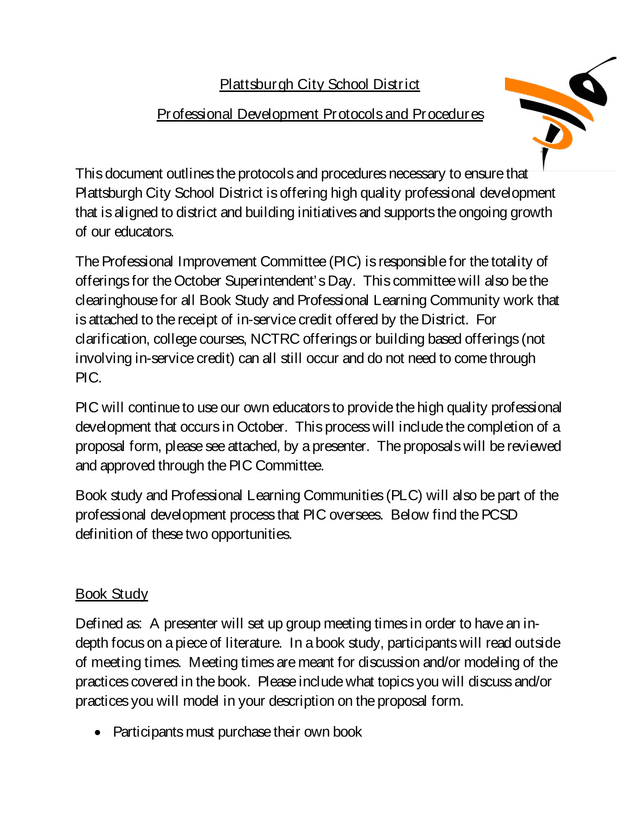 Professional Development Protocols And Procedures screenshot