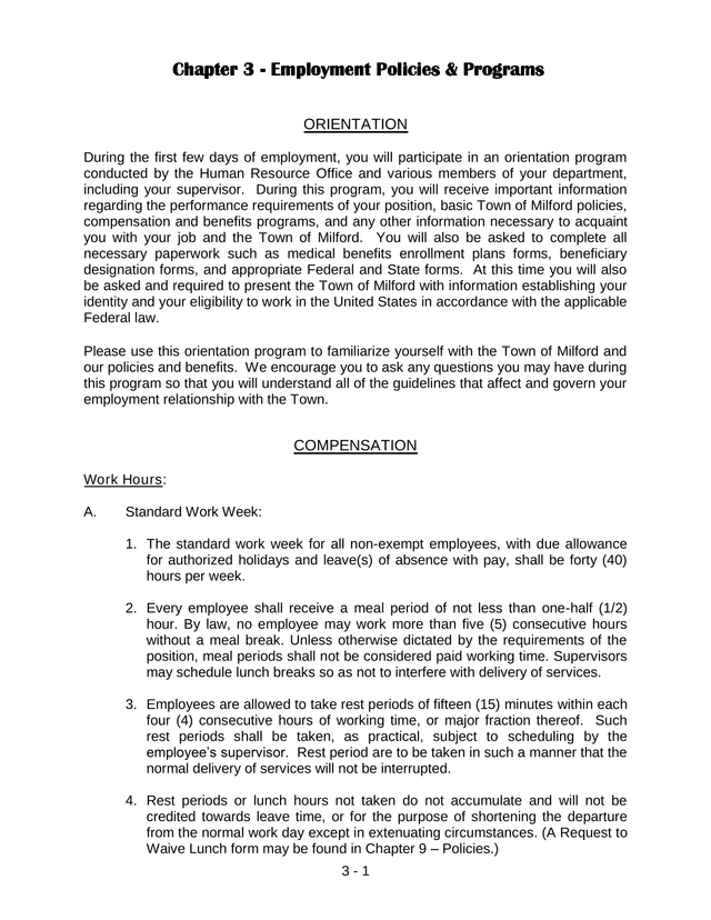 Chapter 3   Employment Policies  Programs screenshot
