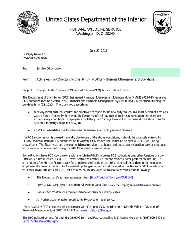 Changes To The Permanent Change Of Station (PCS) Authorization Process screenshot