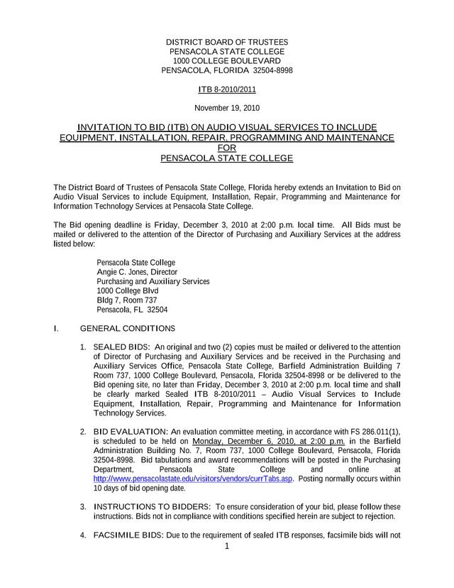 Invitation To Bid (ITB) 8 20102011 screenshot