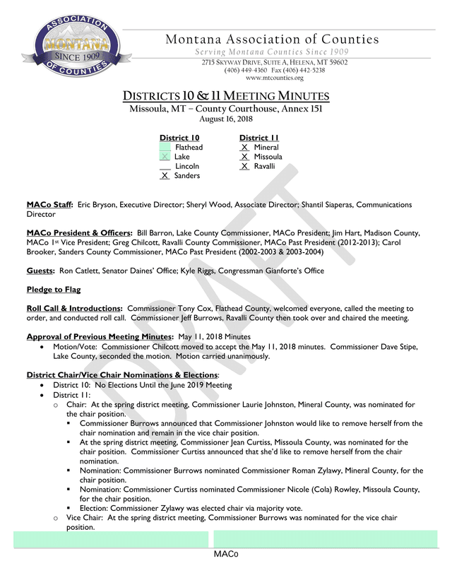 MACo Districts 10  11 Meeting Minutes screenshot
