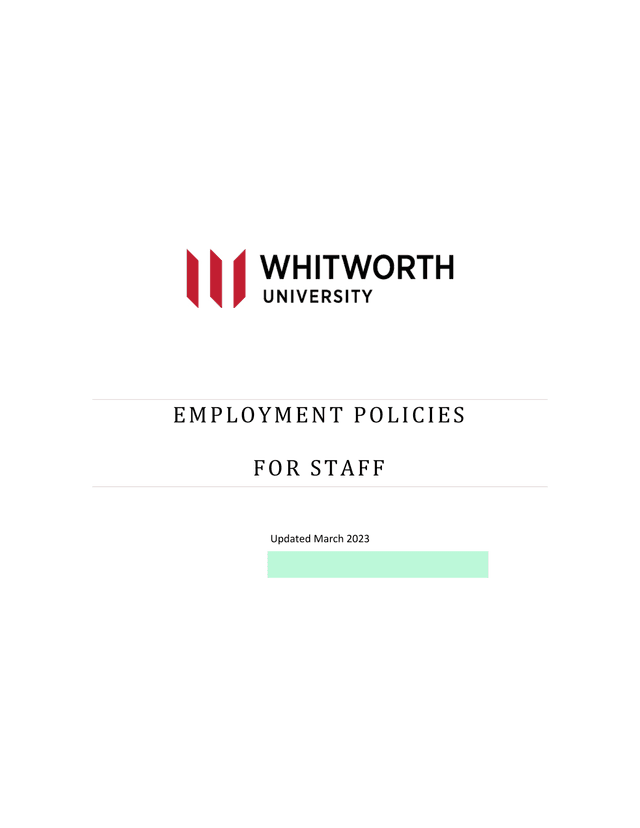 Employment Policies For Staff screenshot
