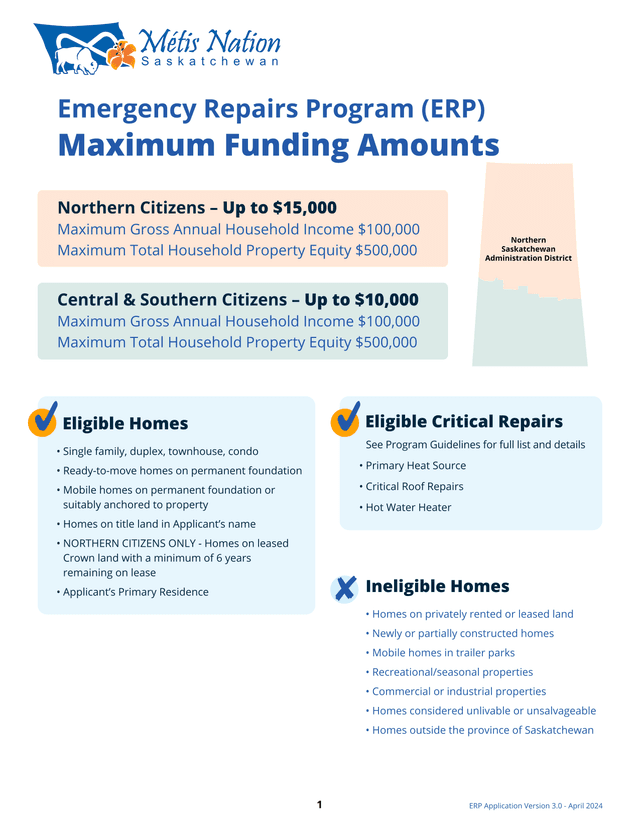 Emergency Repairs Program (ERP) Application screenshot