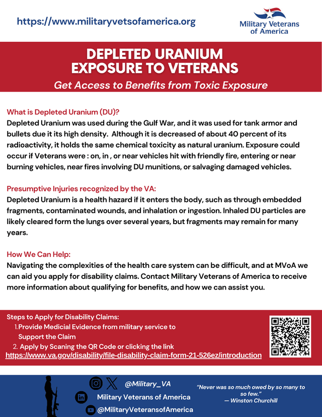 Depleted Uranium (DU) Exposure Information screenshot