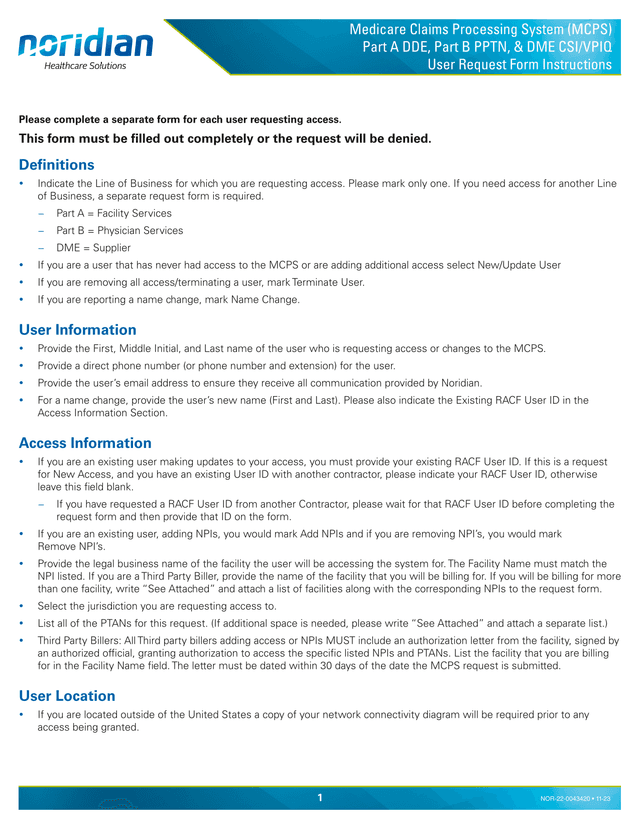 MCPS Access Request Form screenshot