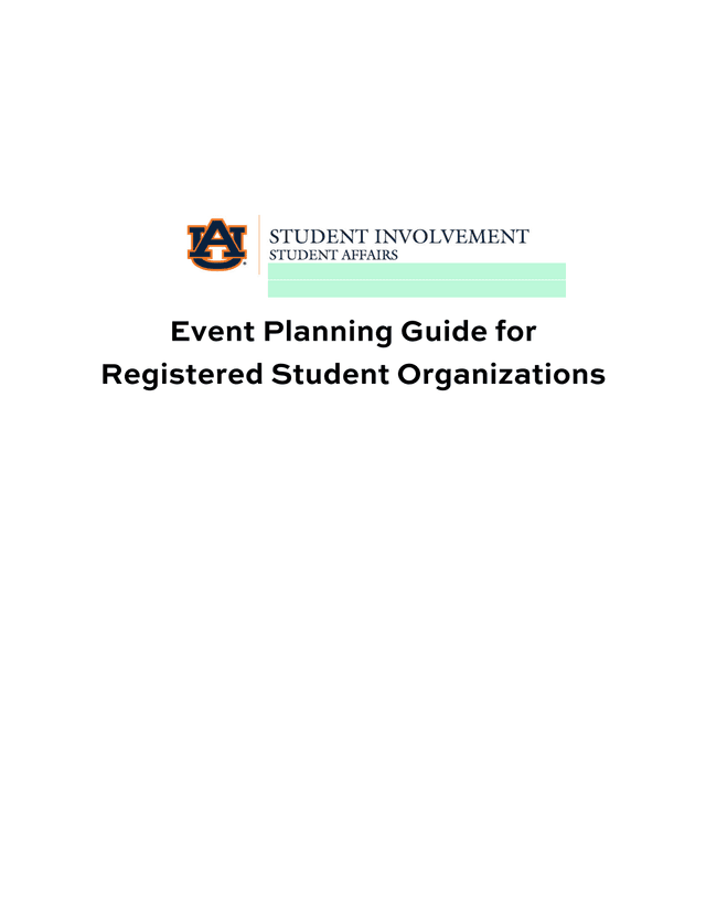 Event Planning Guide For Registered Student Organizations screenshot