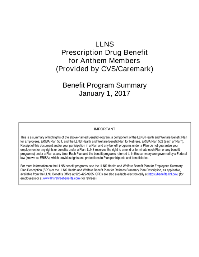 LLNS Prescription Drug Benefit For Anthem Members screenshot