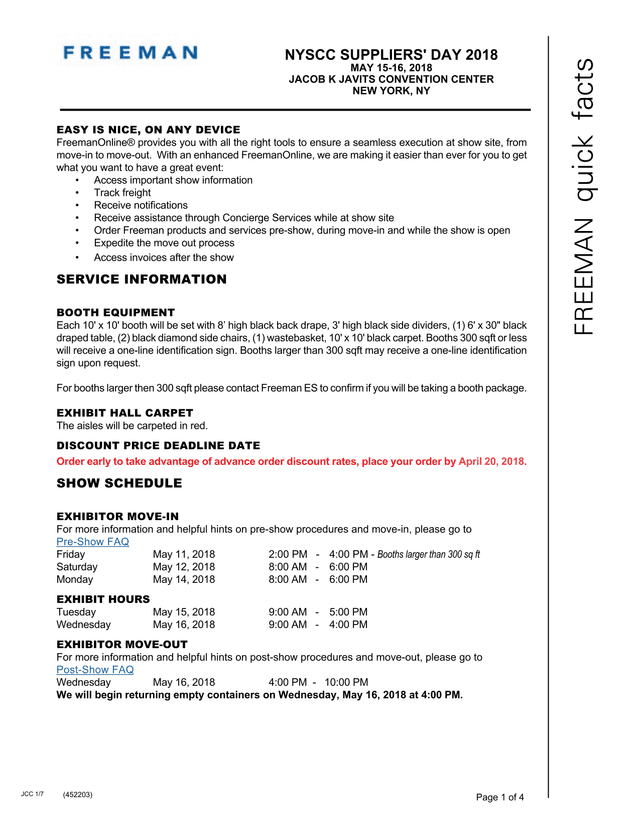 FreemanOnline Service Information screenshot