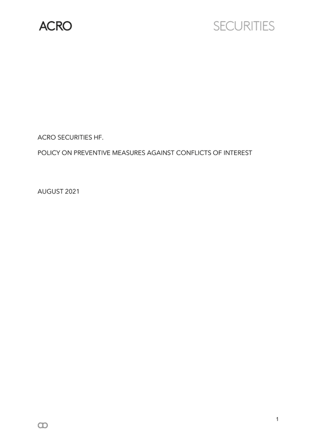 POLICY ON PREVENTIVE MEASURES AGAINST CONFLICTS OF INTEREST screenshot