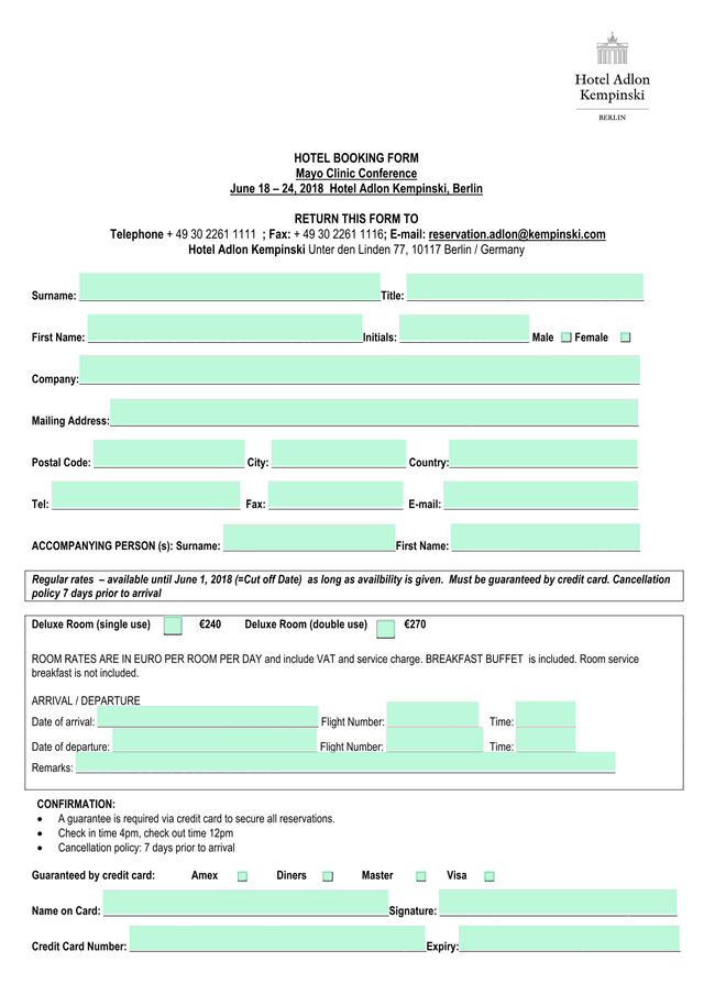 Hotel Booking Form screenshot