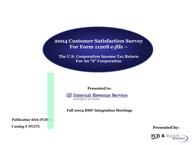 2004 Customer Satisfaction Survey For Form 1120S E File screenshot