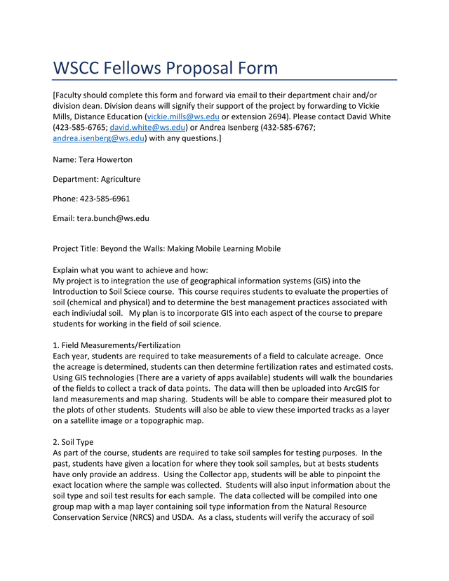 WSCC Fellows Proposal Form screenshot
