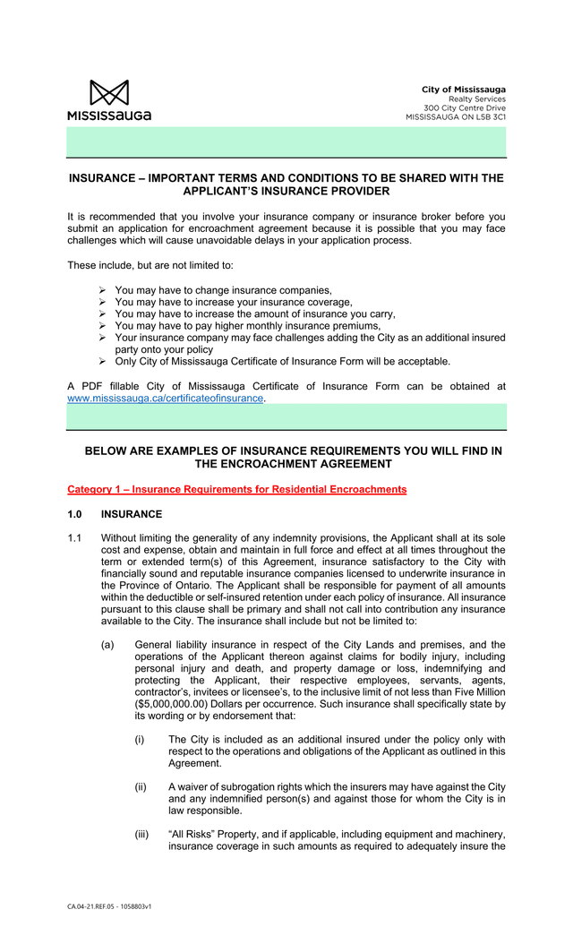 CA.04 21.REF.05   Insurance Terms And Conditions screenshot