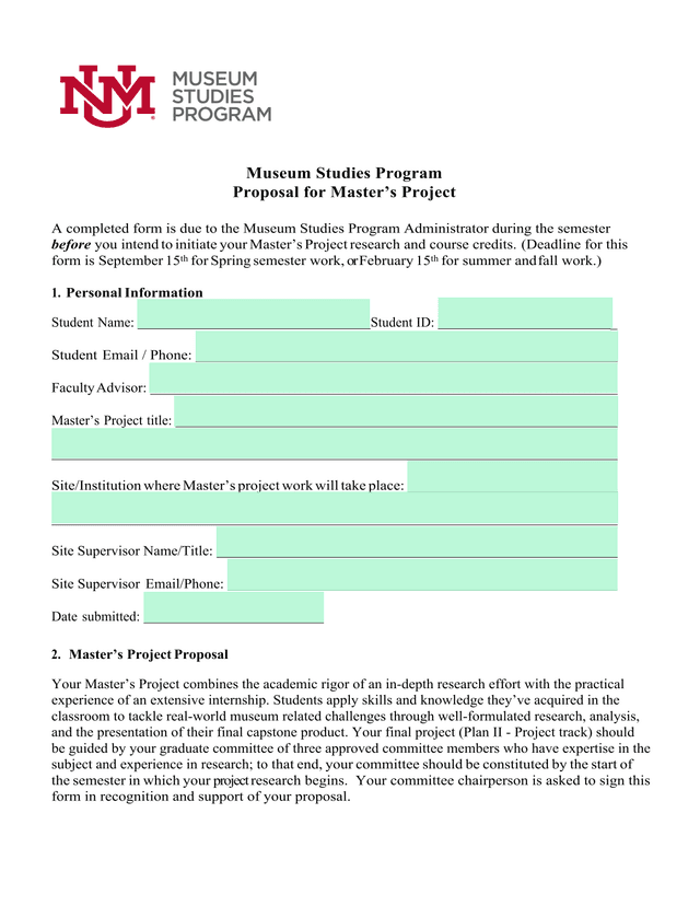 Museum Studies Program Proposal For MasterS Project screenshot