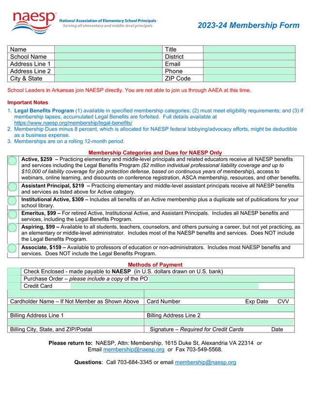 2023 24 Membership Form screenshot