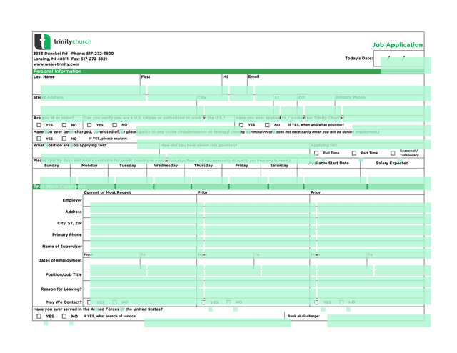 Job Application screenshot