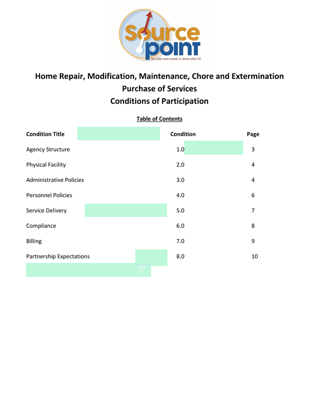 Home Repair, Modification, Maintenance, Chore And Extermination Purchase Of Services Conditions Of P screenshot