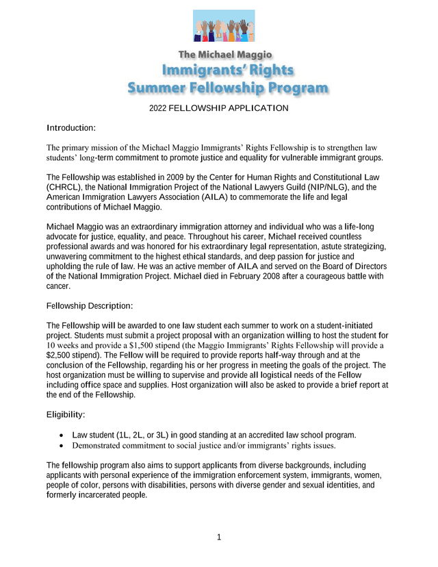 2022 Fellowship Application screenshot