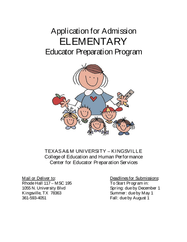 Application For Admission   Elementary Educator Preparation Program screenshot