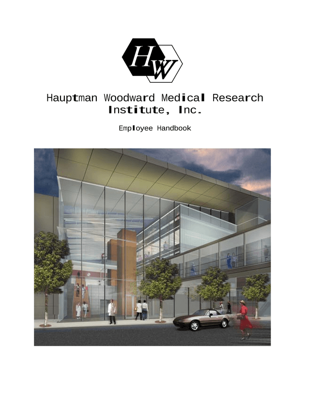 Hauptman Woodward Medical Research Institute, Inc. Employee Handbook screenshot
