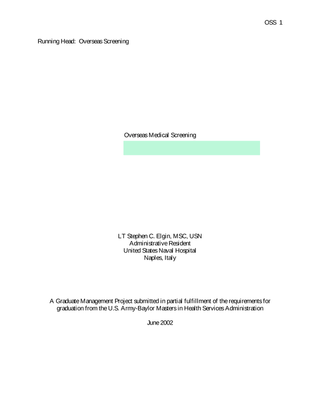 Overseas Medical Screening screenshot