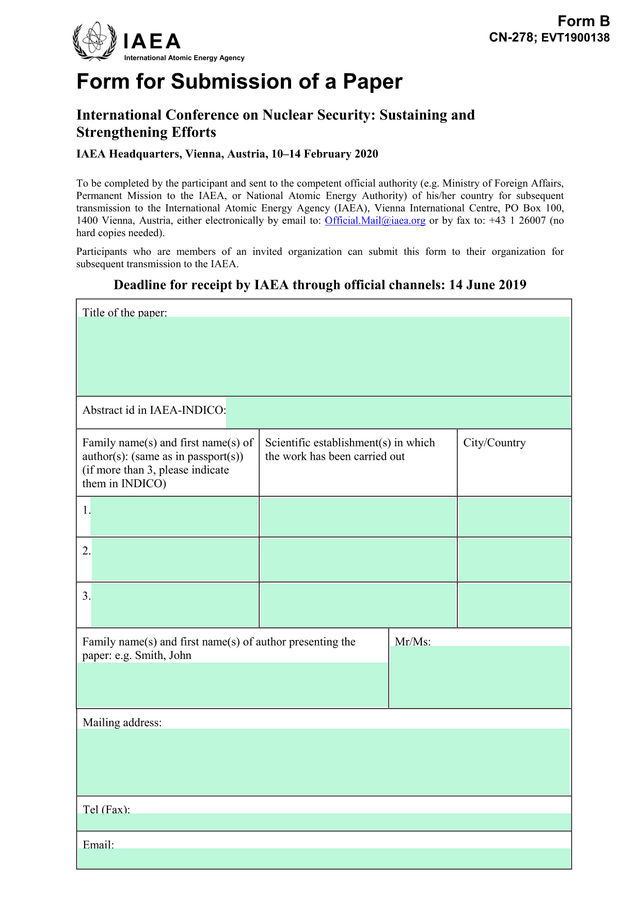 Form For Submission Of A Paper screenshot