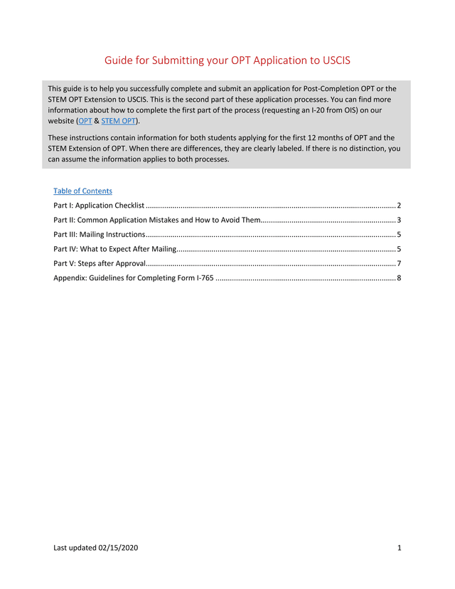 Guide For Submitting Your OPT Application To USCIS screenshot