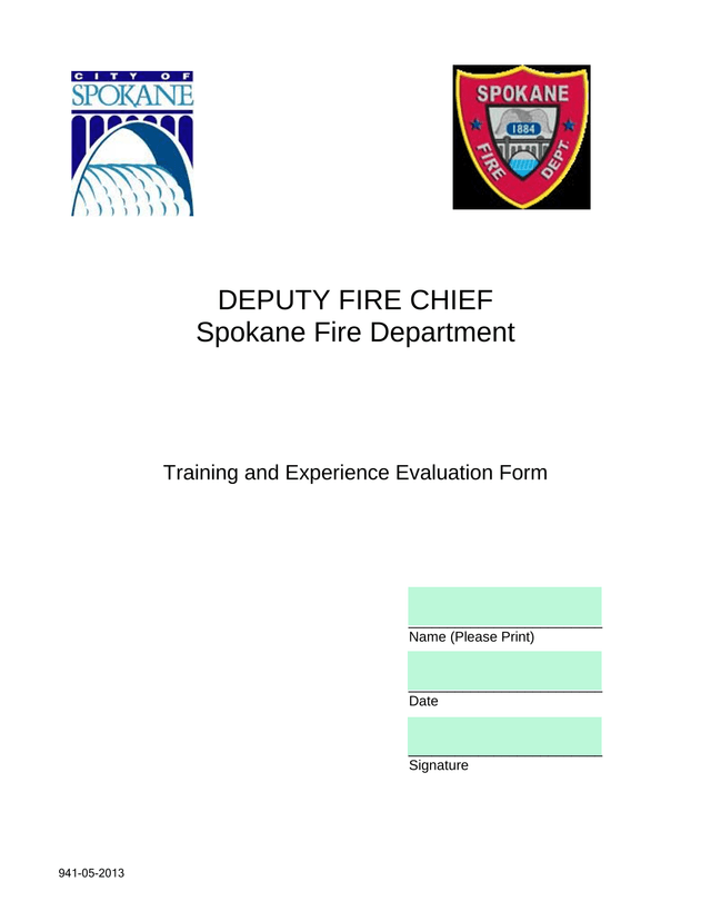 Training And Experience Evaluation Form screenshot