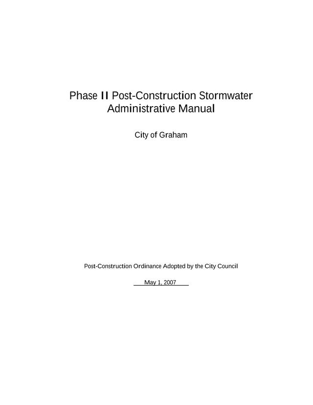 Phase II Post Construction Stormwater Administrative Manual screenshot