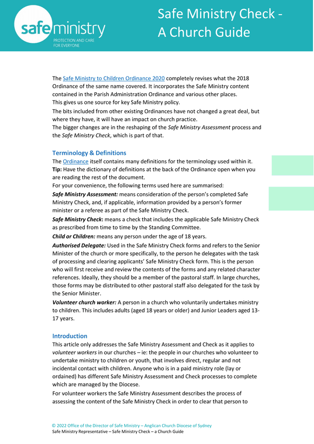Safe Ministry Check   A Church Guide screenshot