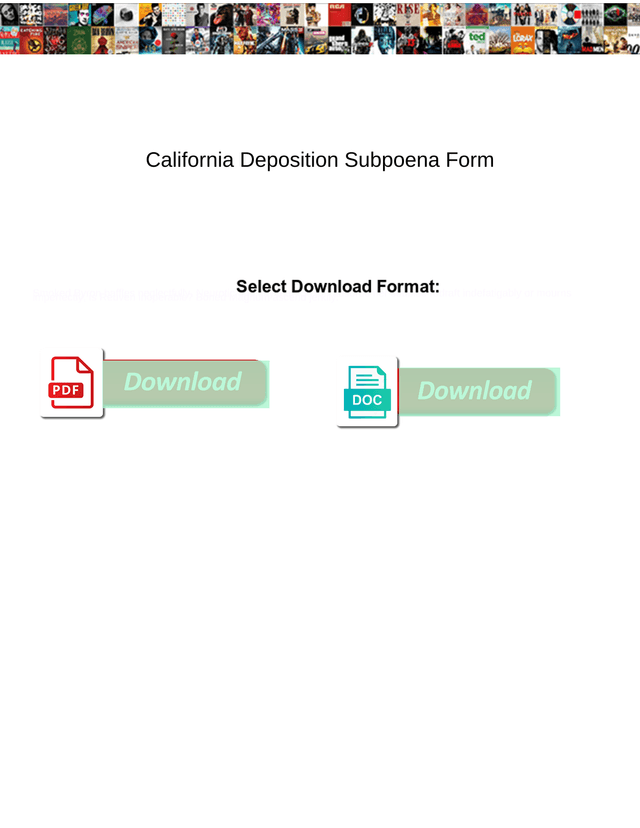 California Deposition Subpoena Form screenshot