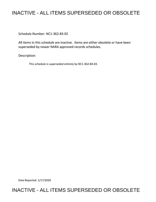 Request For Records Disposition Authority screenshot