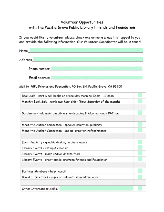Volunteer Opportunities With The Pacific Grove Public Library Friends And Foundation screenshot