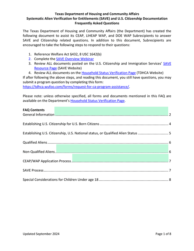Systematic Alien Verification For Entitlements (SAVE) And U.S. Citizenship Documentation Frequently  screenshot