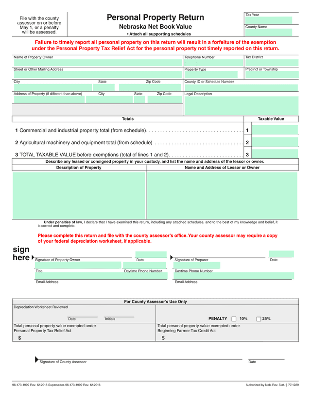 Personal Property Return screenshot