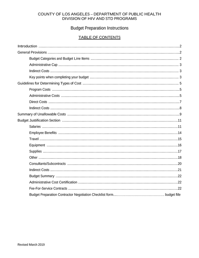 Budget Preparation Instructions screenshot