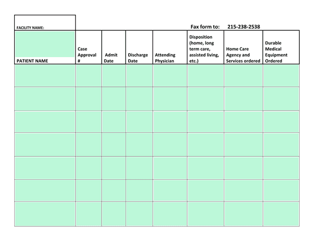 Patient Discharge Form screenshot