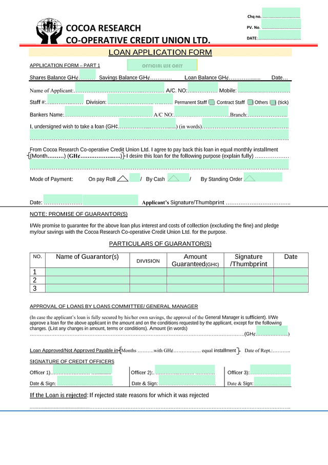 Loan Application Form screenshot