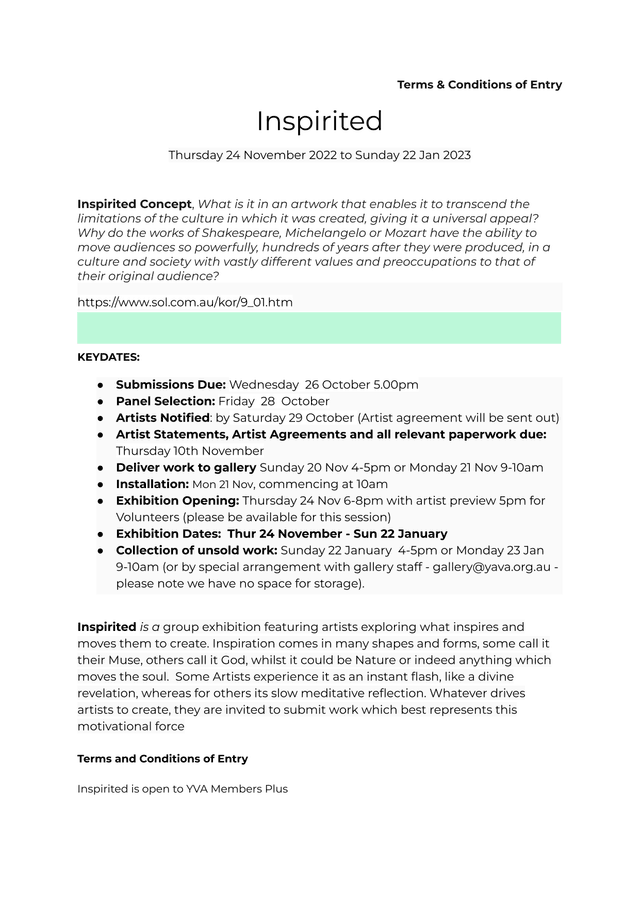 Terms  Conditions Of Entry Inspirited screenshot