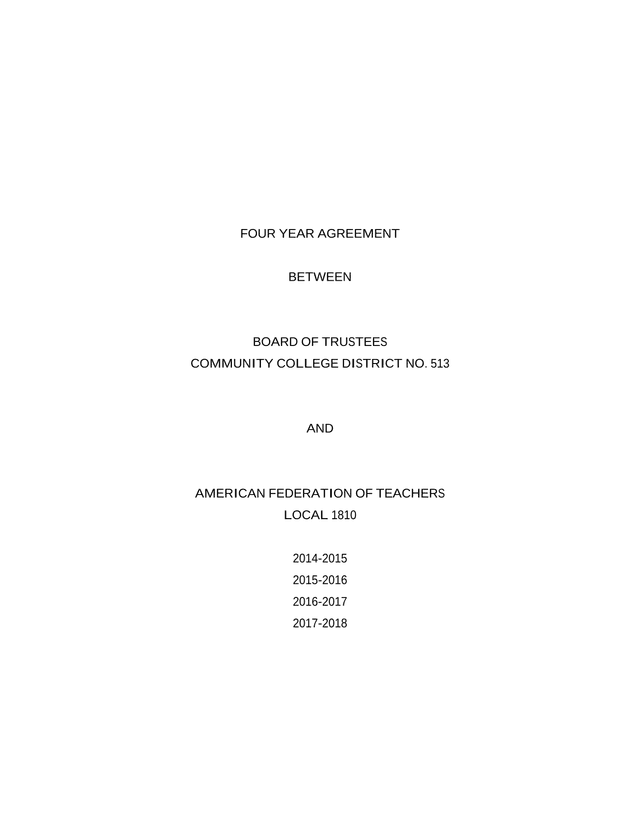 Four Year Agreement screenshot